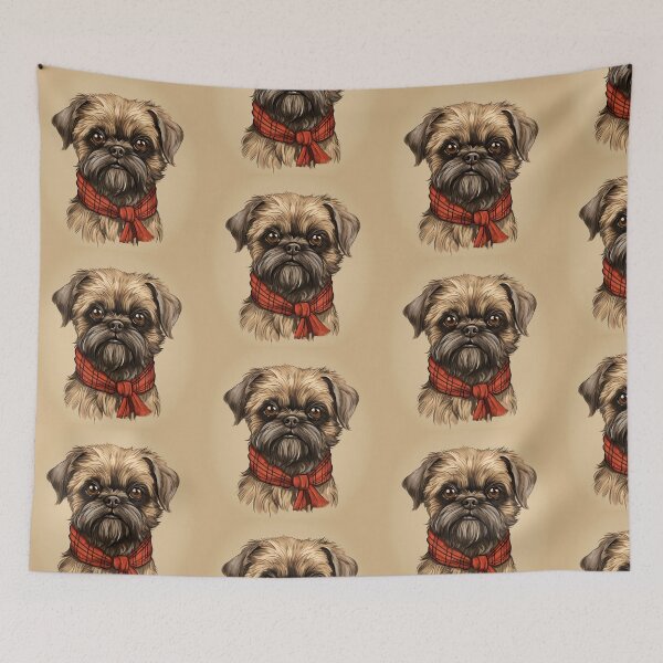 Artikelvorschau, Brussels Griffon Christmas Plaid Watercolor entworfen und verkauft von rafaeltto.
