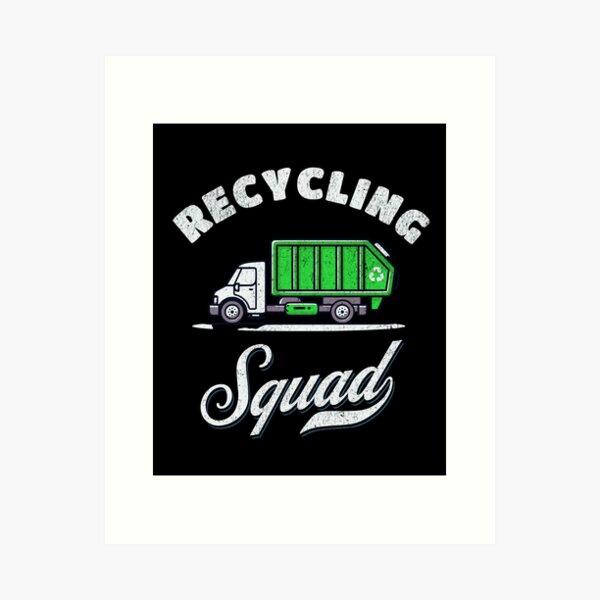 Item preview, Recycling squad Garbage man and garbage truck driver Retro vintage style  designed and sold by HosvPrint .s.