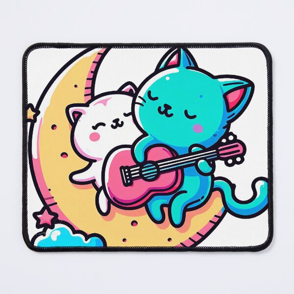 Item preview, cats in love on the moon designed and sold by AdrianaGuzmanL.