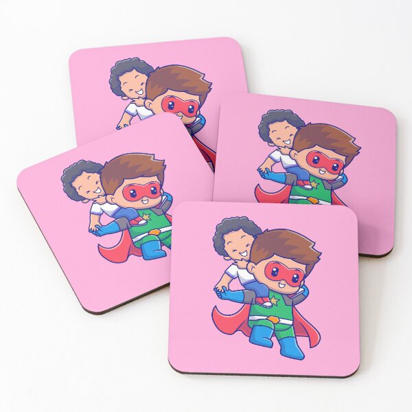 Item preview, Cute Superhero Floating with Kid Cartoon Vector Icon designed and sold by hjian8219.