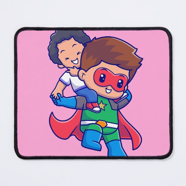 Item preview, Cute Superhero Floating with Kid Cartoon Vector Icon designed and sold by hjian8219.