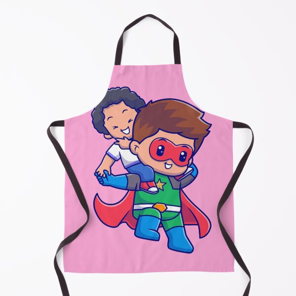 Item preview, Cute Superhero Floating with Kid Cartoon Vector Icon designed and sold by hjian8219.