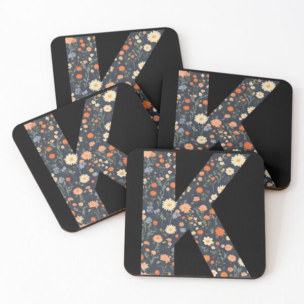 Item preview, A vintage flower pattern filling the letter K designed and sold by studio468.