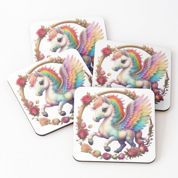 Item preview, Pastel Rainbow Pegasus with Roses designed and sold by Lehuas.