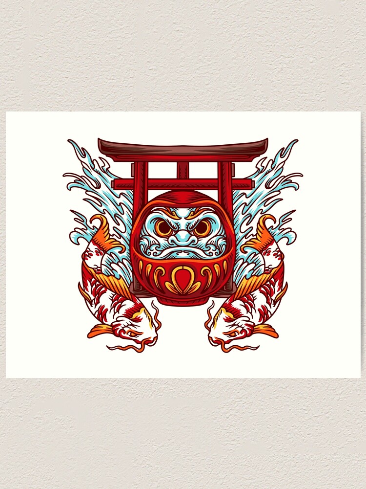 その他 Daruma Artwork Daruma Anonymous Edo Wood Block Print | Strength and Success