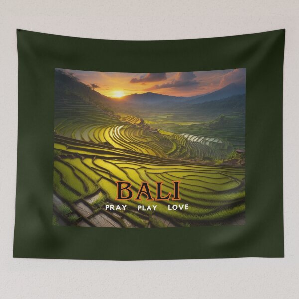 Item preview, Bali rice fields sunset designed and sold by Paleo5135.