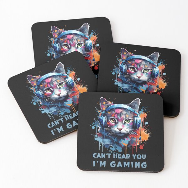 Item preview, Can't Hear You I'm Gaming Gaming Cat  designed and sold by ArtFromBeyond.
