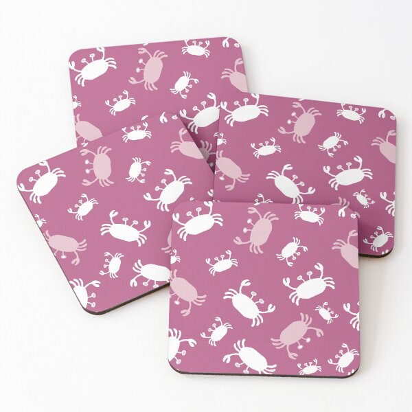 Item preview, Minimalist sea life crabs in raspberry pinks designed and sold by FrancesPoff.