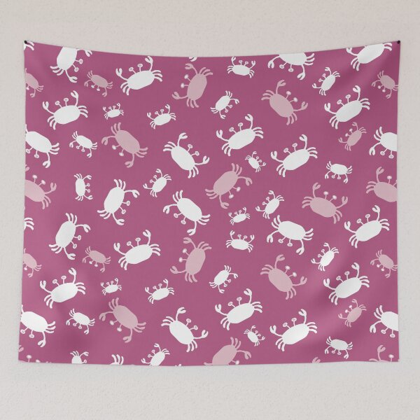 Item preview, Minimalist sea life crabs in raspberry pinks designed and sold by FrancesPoff.