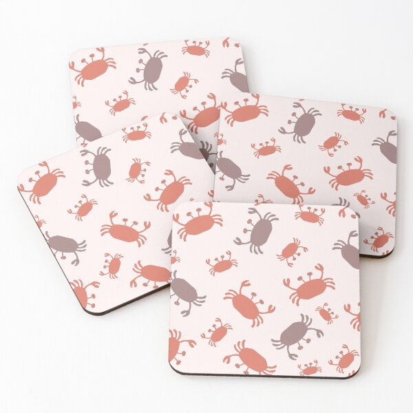 Item preview, Minimalist sea life crabs in corals and taupes designed and sold by FrancesPoff.