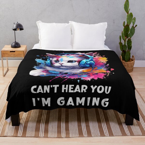 Item preview, Can't Hear You I'm Gaming Gaming Cat designed and sold by ArtFromBeyond.