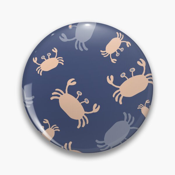 Item preview, Scandi style sea life crabs in denim blues and warm neutrals designed and sold by FrancesPoff.