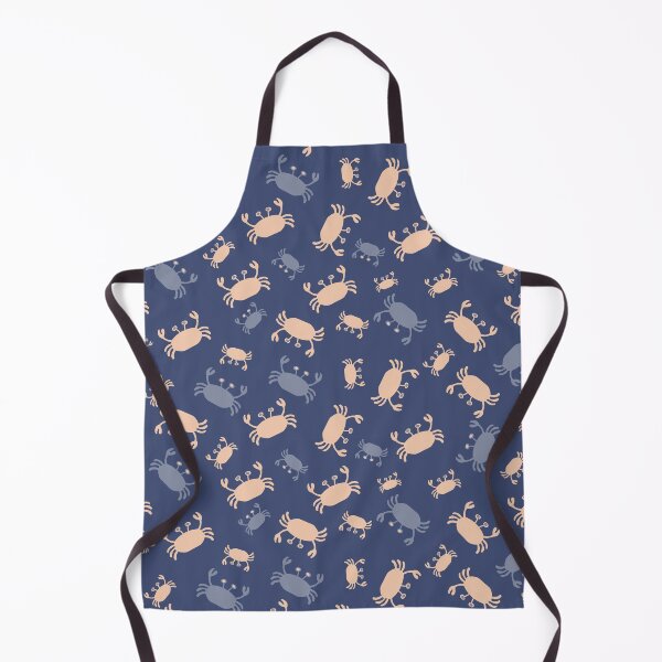 Item preview, Scandi style sea life crabs in denim blues and warm neutrals designed and sold by FrancesPoff.