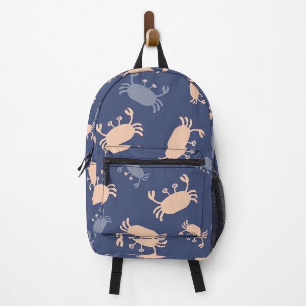 Item preview, Scandi style sea life crabs in denim blues and warm neutrals designed and sold by FrancesPoff.