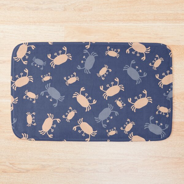 Item preview, Scandi style sea life crabs in denim blues and warm neutrals designed and sold by FrancesPoff.