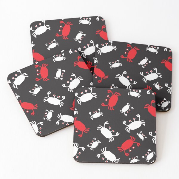 Item preview, Bold red, black and white scandinavian style sea life crabs designed and sold by FrancesPoff.