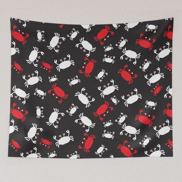 Item preview, Bold red, black and white scandinavian style sea life crabs designed and sold by FrancesPoff.