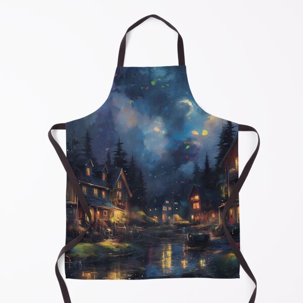 Item preview, An artistic image splashing colors at night in a charming rural town. designed and sold by Natcharee.
