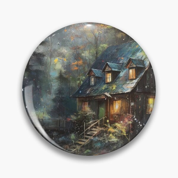Item preview, Artistic images splashing colors on a rainy day and night in a charming rural town. designed and sold by Natcharee.