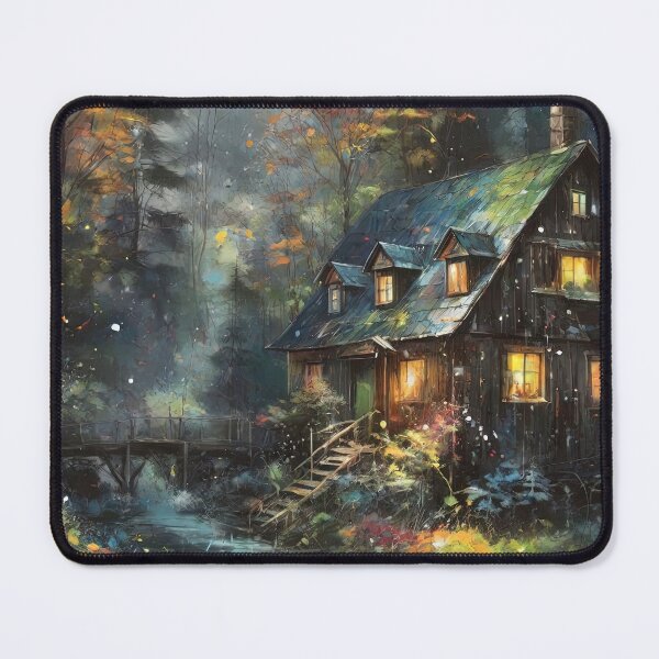 Item preview, Artistic images splashing colors on a rainy day and night in a charming rural town. designed and sold by Natcharee.