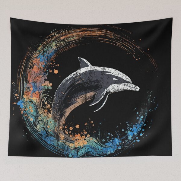 Item preview, A Bottlenose Dolphin - Street Art Vintage Distressed Wildlife designed and sold by GVRDesign.