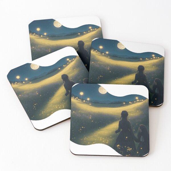Item preview, The night my mother took me to see the moon and the fireflies that lit up the field of beautiful flowers. designed and sold by Natcharee.