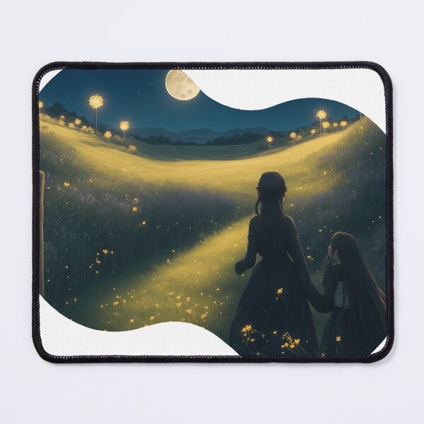 Item preview, The night my mother took me to see the moon and the fireflies that lit up the field of beautiful flowers. designed and sold by Natcharee.