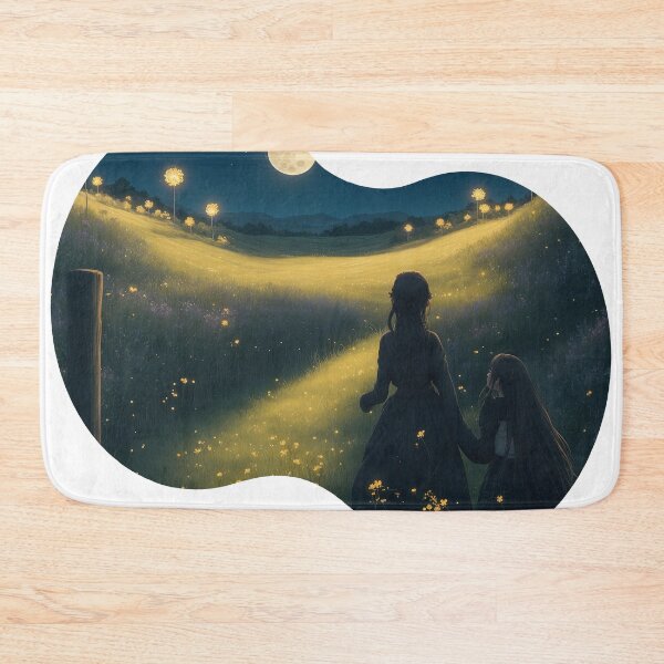 Item preview, The night my mother took me to see the moon and the fireflies that lit up the field of beautiful flowers. designed and sold by Natcharee.