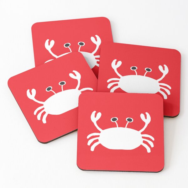 Item preview, White Crab on Xmas red designed and sold by FrancesPoff.