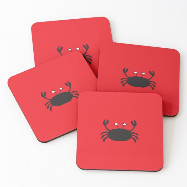 Item preview, Black and white Crab on Xmas red designed and sold by FrancesPoff.