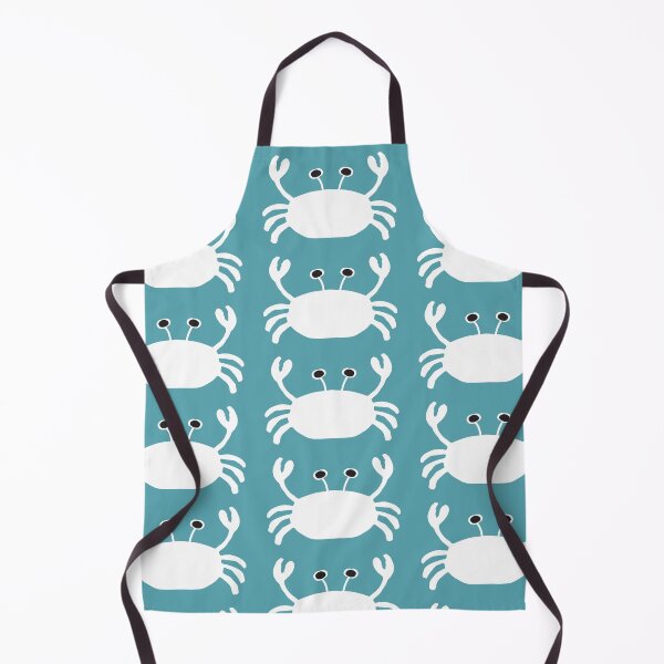 Item preview, White and black Crab on cool turquoise designed and sold by FrancesPoff.