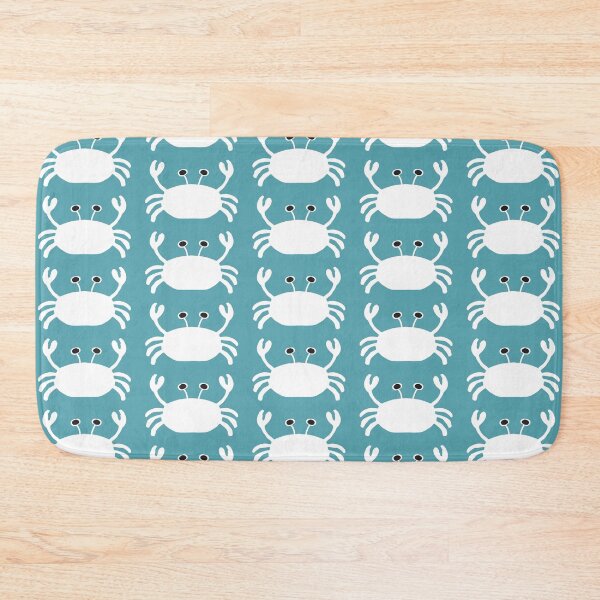 Item preview, White and black Crab on cool turquoise designed and sold by FrancesPoff.