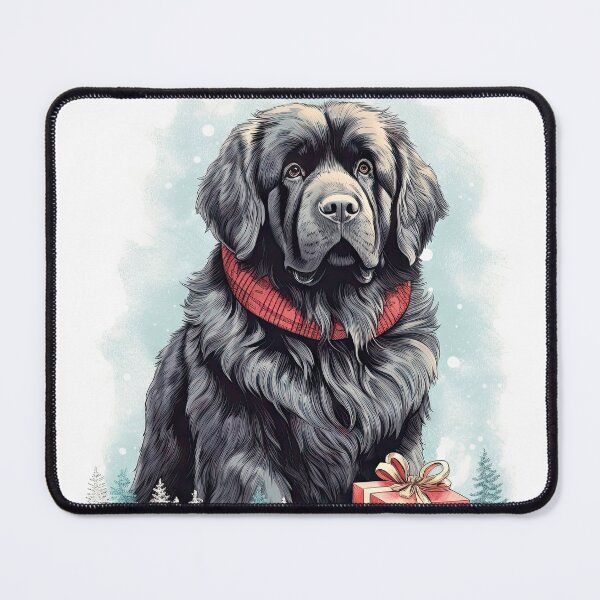 Item preview, Newfoundland dog with Christmas presents for Christmas designed and sold by WallyPink.