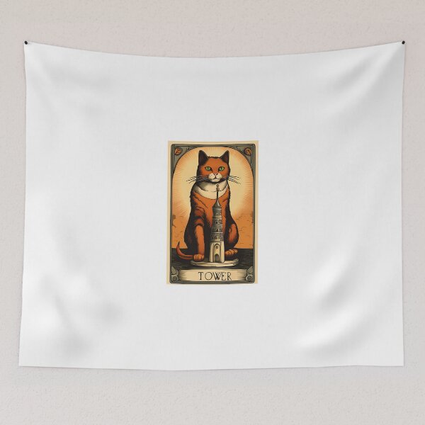 Item preview, Cat tarot The tower designed and sold by KorArtStudio.