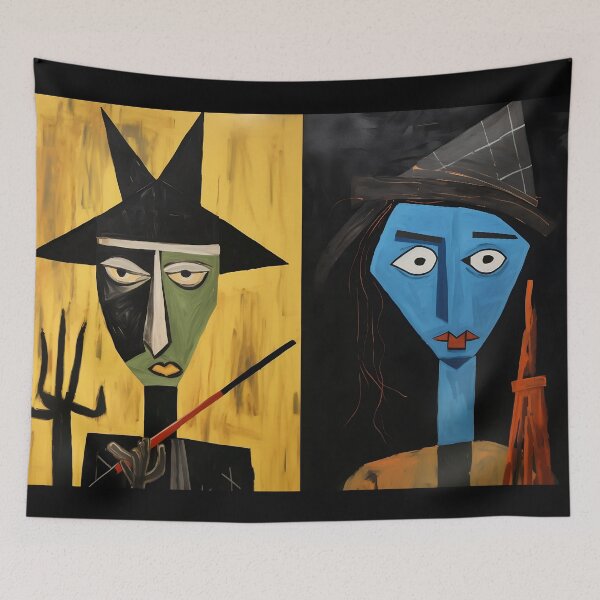 Item preview, Wizard of Halloween Hues of Magic- Colorful Whimsical Abstract Cubism Artistry designed and sold by OlfactoART Studio.