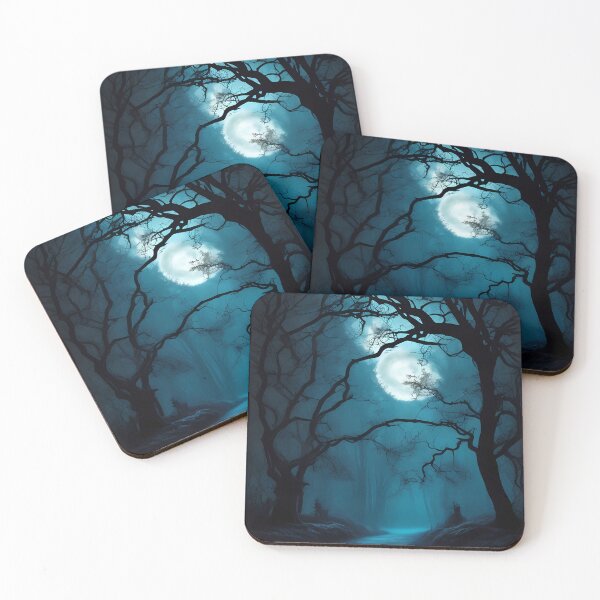 Item preview, A haunted forest at night, with a full moon designed and sold by WalterGomes.