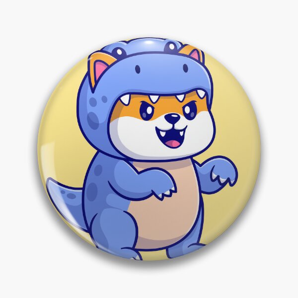 Item preview, Cute Shiba Inu Dog Wearing Dino Costume Cartoon Vector Icon designed and sold by hjian8219.