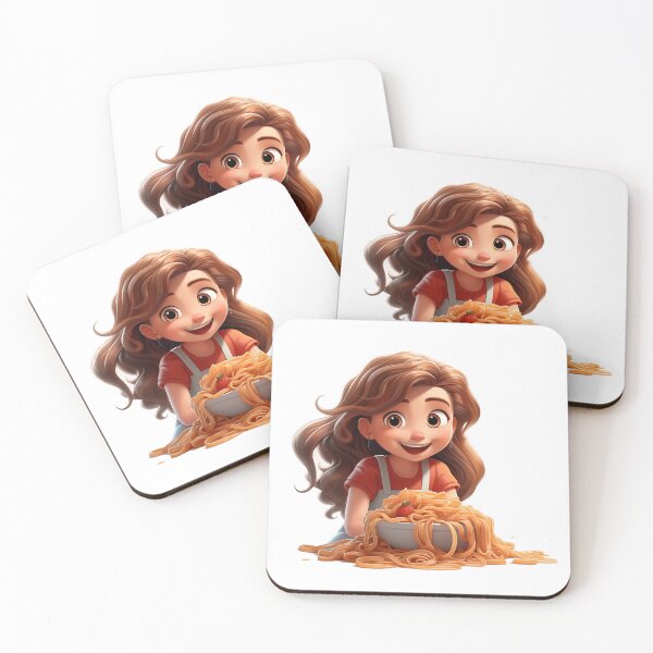 Item preview, Girl Eating Spaghetti delightful moment designed and sold by Spartalisz.