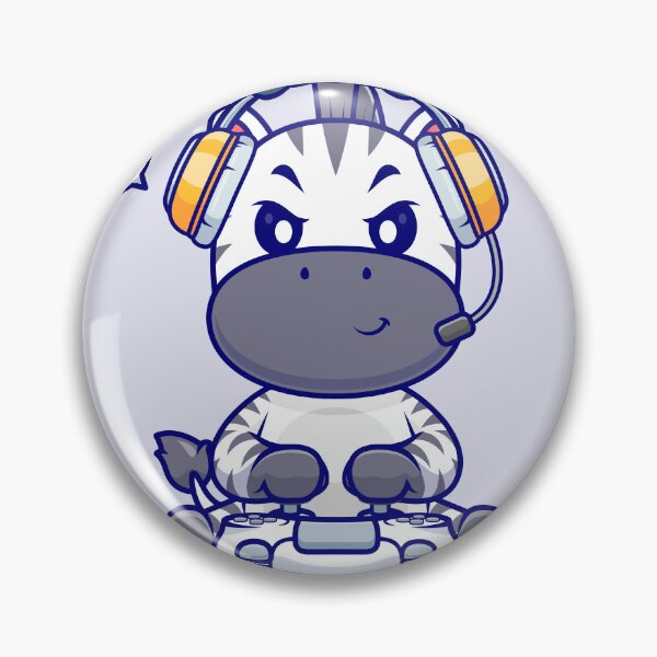 Item preview,  Cute Zebra Gaming Cartoon Vector Icon designed and sold by hjian8219.