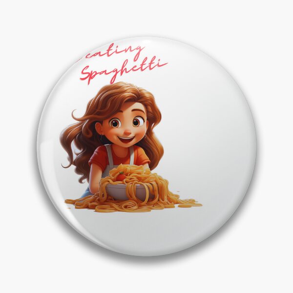 Item preview, Girl Eating Spaghetti delightful moment with text designed and sold by Spartalisz.