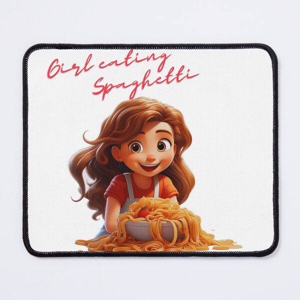 Item preview, Girl Eating Spaghetti delightful moment with text designed and sold by Spartalisz.