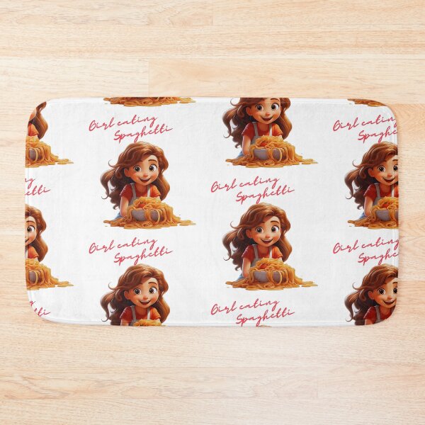 Item preview, Girl Eating Spaghetti delightful moment with text designed and sold by Spartalisz.