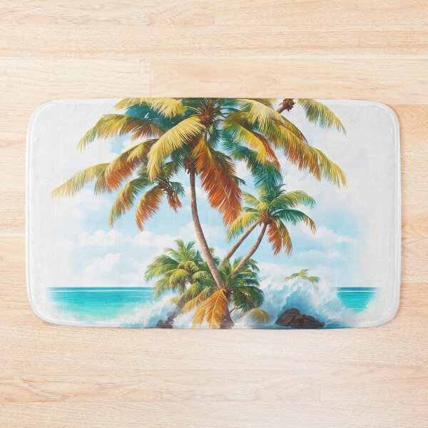 Item preview, This coconut tree is strong amidst the clear waves, the water is beautiful and beautiful. designed and sold by Natcharee.