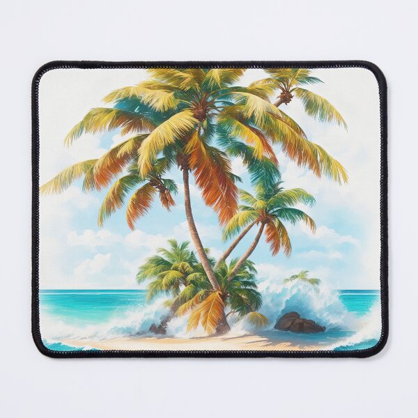 Item preview, This coconut tree is strong amidst the clear waves, the water is beautiful and beautiful. designed and sold by Natcharee.