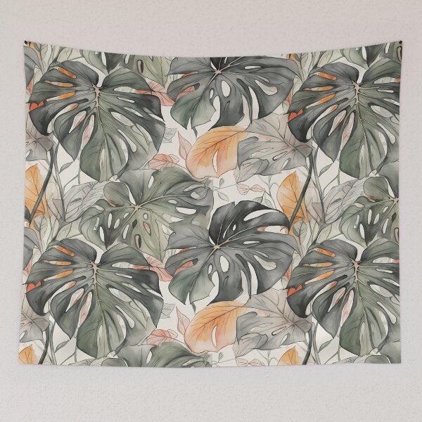 Item preview, Watercolor Jungle, a monstera pattern designed and sold by Planthem.