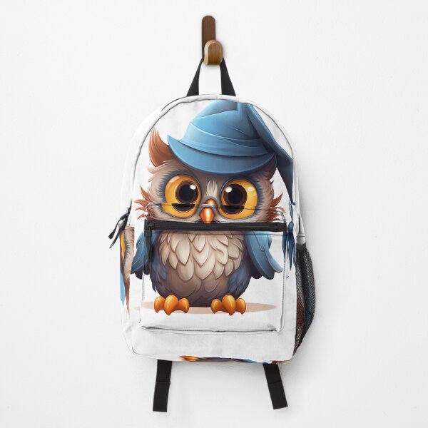 Item preview, Whimsical Witchy Owl: Playful Bird Adorned with a Charming Blue Witch's Hat - Cartoon Sticker designed and sold by PaintbrushPlace.