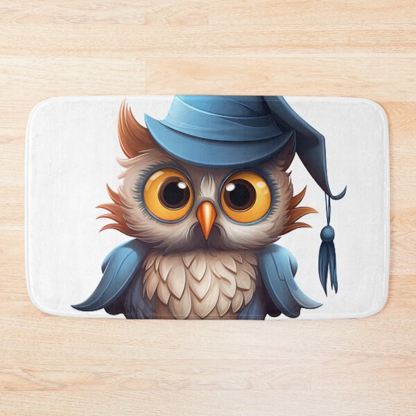 Item preview, Whimsical Witchy Owl: Playful Bird Adorned with a Charming Blue Witch's Hat - Cartoon Sticker designed and sold by PaintbrushPlace.