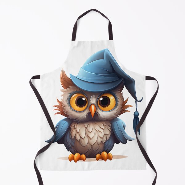Item preview, Whimsical Witchy Owl: Playful Bird Adorned with a Charming Blue Witch's Hat - Cartoon Sticker designed and sold by PaintbrushPlace.