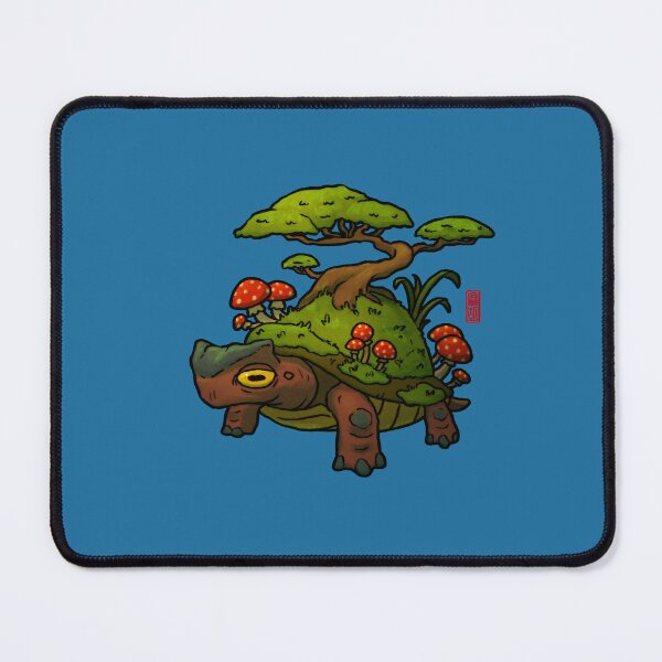 Item preview, cute turtle with bonsai and amanita mushrooms designed and sold by DingHuArt.