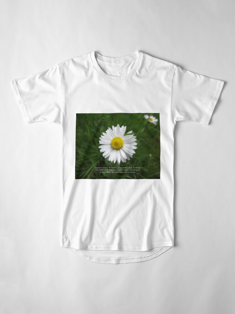 Alternate view of Inspirational Words of Gratitude with Daisy Long T-Shirt